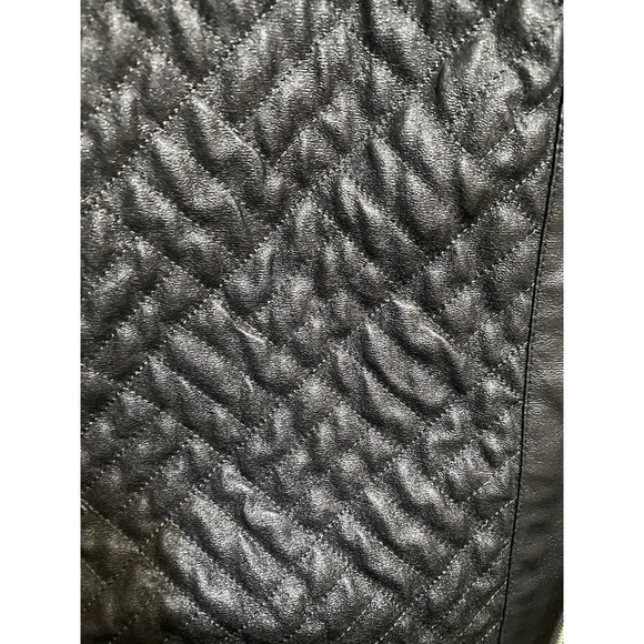 Peter Nygard Black Full Zip Faux Leather And Knit Long Jacket Women's Size XL - Picture 5 of 10